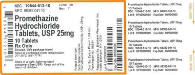 25mg 10ct (Label Promethazine HCl Tabs 25mg Bpi(10544 512 10) Zydus(68382 041 10) Rev0)